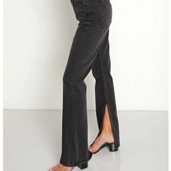 pistola Denim - Pistola Alexa Black Flared Women's Jeans With Inside Split Hem Sz 29